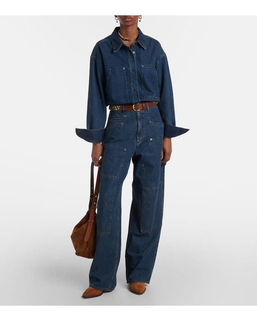 Isabel Marant Blue Okely Denim Overshirt