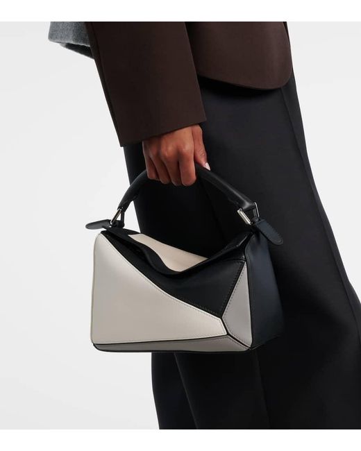 Loewe Black Tote Bag Puzzle Edge Small Aus Leder