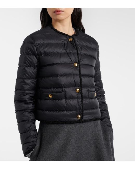 Moncler Black Fleurs Quilted Down Jacket