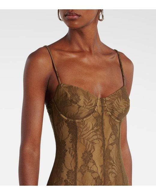 Norma Kamali Natural Lace Midi Dress