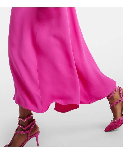 Robe longue VGold en soie Valentino en coloris Pink