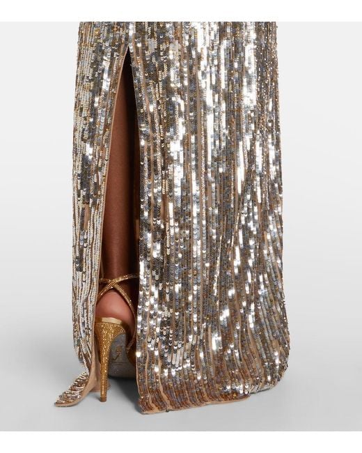 Jenny Packham Metallic Marnie Embellished Gown