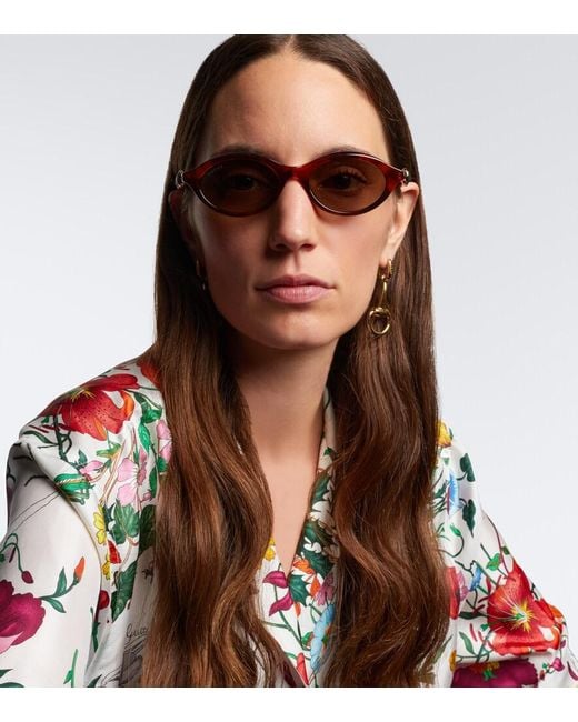 Gucci Brown Horsebit Round Sunglasses