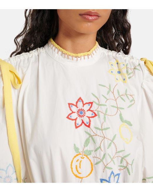 ALÉMAIS White Embroidered Cotton Minidress