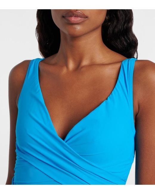 Karla Colletto Blue Basics Draped Swimsuit