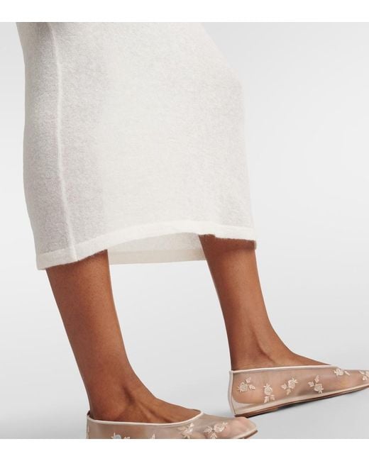 Magda Butrym White Alpaca-Blend Knitted Maxi Dress