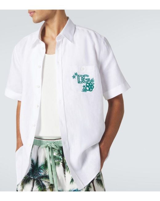 Dolce & Gabbana White Linen Shirt for men