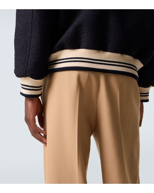 Valentino Blue Tweed Bomber Jacket for men