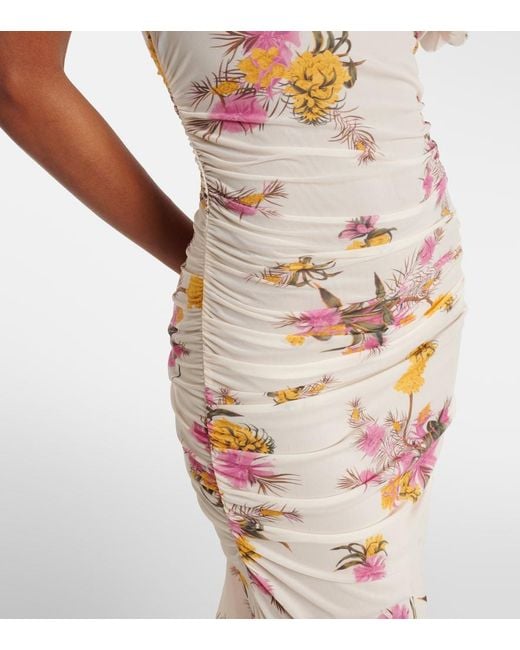 Blumarine Metallic Floral-Applique Floral Jersey Maxi Dress