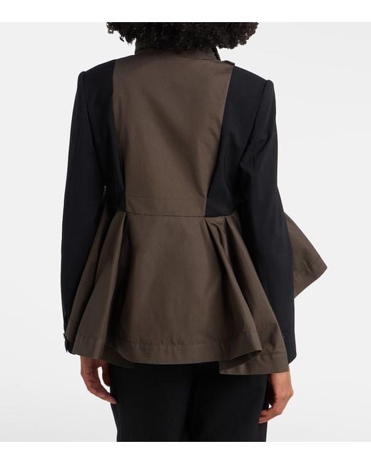 Sacai Black Paneled Blouson Jacket