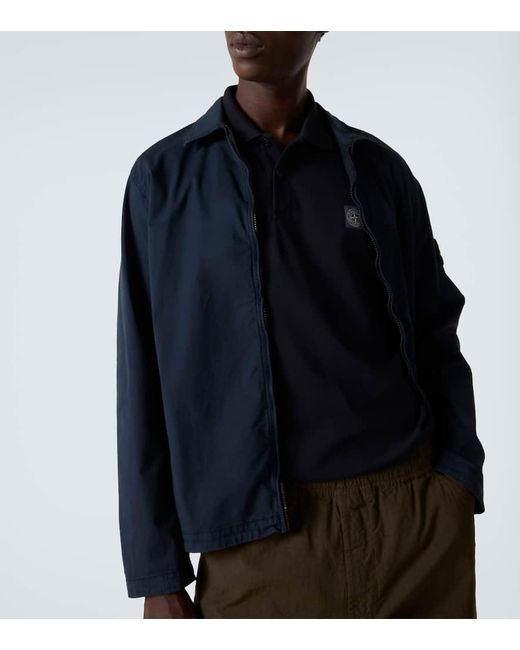 Stone Island Polohemd Compass Aus Baumwoll-Pique in Black für Herren