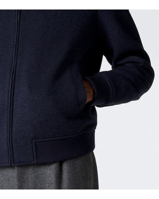Etro Blue Paisley Bomber Jacket for men