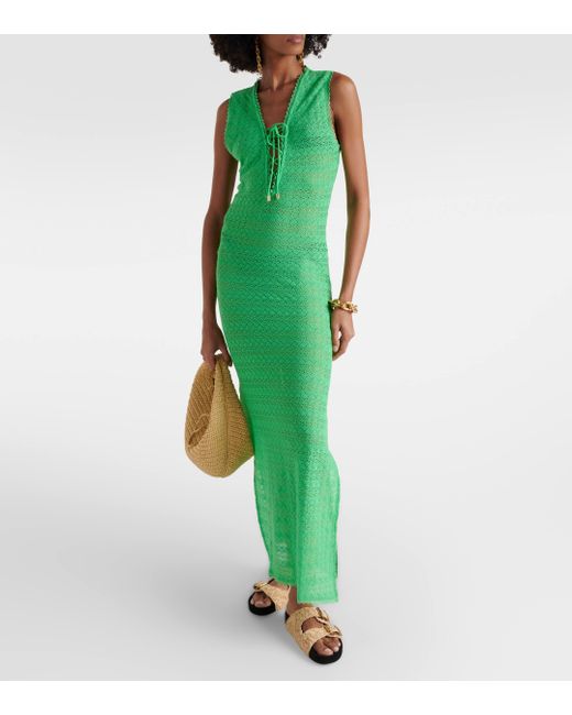 Melissa Odabash Green Maddie Crochet Maxi Dress