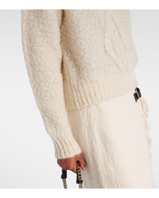 Isabel Marant Natural Romane Cable-Knit Turtleneck Sweater