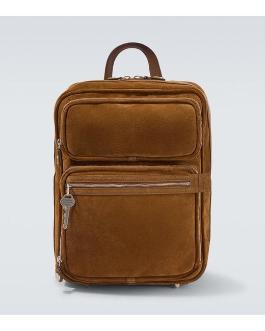 Acne Brown Camero Suede Backpack for men