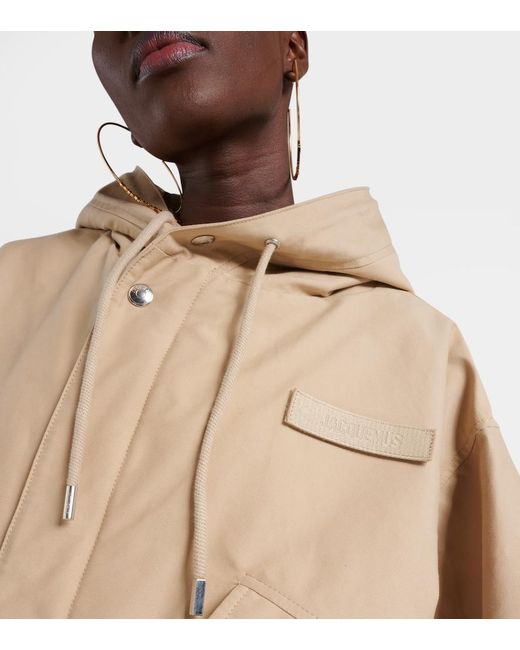 Jacquemus Natural La Parka Courte Caraco Hooded Canvas Jacket