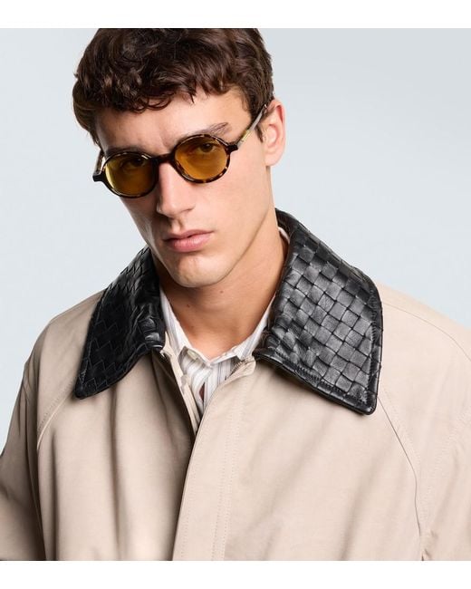 Bottega Veneta Runde Sonnenbrille Slim Ribbon in Brown für Herren
