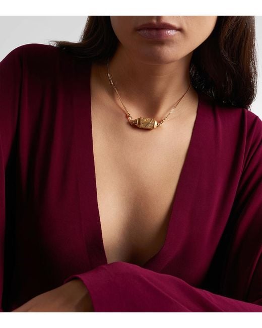 Marie Lichtenberg Metallic Milky Way 18Kt Locket Necklace With Diamonds And Rubies