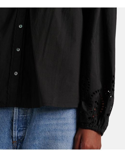 Velvet Black Carden Broderie Anglaise Cotton Blouse