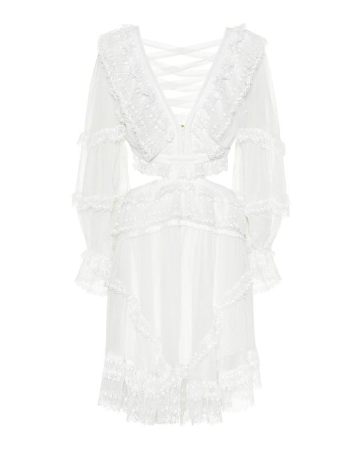 Zimmermann White Suraya Silk Dress