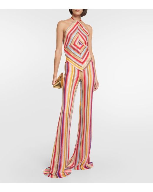 Missoni Pink Striped Low-rise Flared Pants