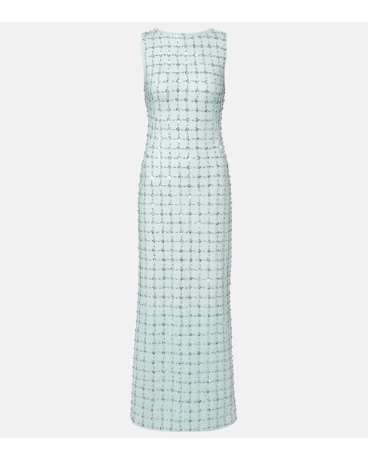 Jonathan Simkhai Blue Sequined Maxi Dress