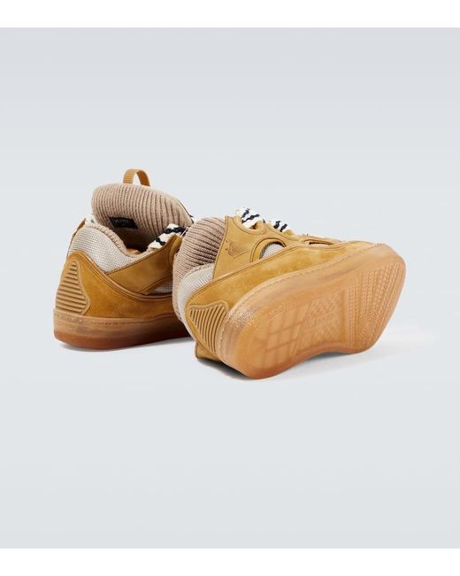 Lanvin Sneakers Curb aus Veloursleder in Natural für Herren