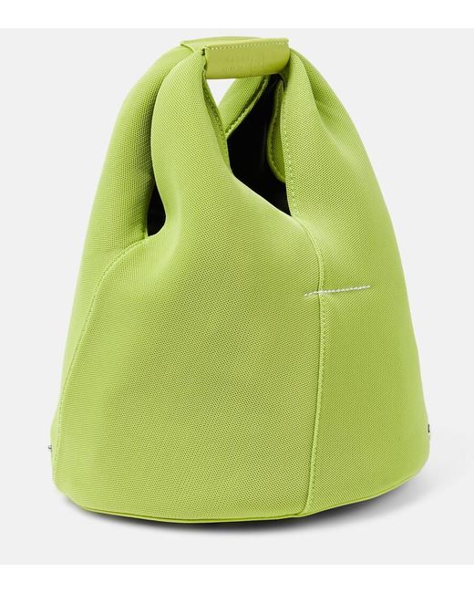 MM6 by Maison Martin Margiela Green Japanese Leather-trimmed Tote Bag