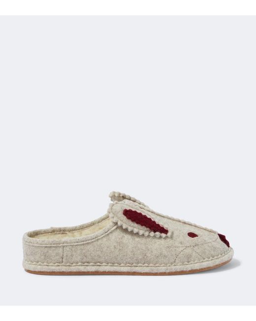 Bode White Wool-Blend Slippers for men