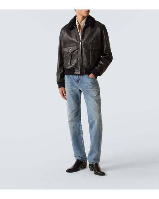 Saint Laurent Blue Low-Rise Slim Jeans for men
