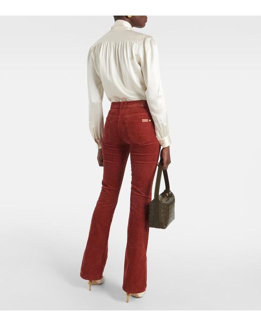 7 For All Mankind Red Mid-Rise Bootcut Jeans