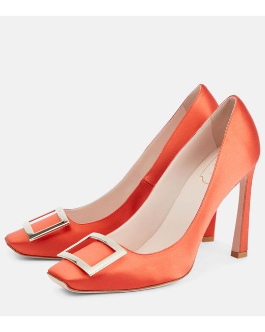 Roger Vivier Red Trompette Satin Pumps