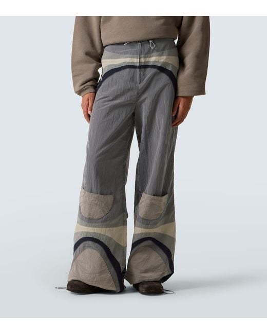 ERL Gray Technical Flared Pants for men