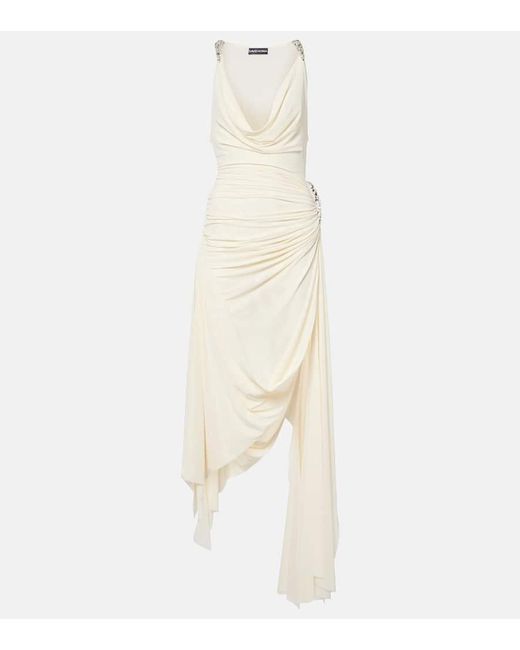 David Koma White Verziertes Midikleid