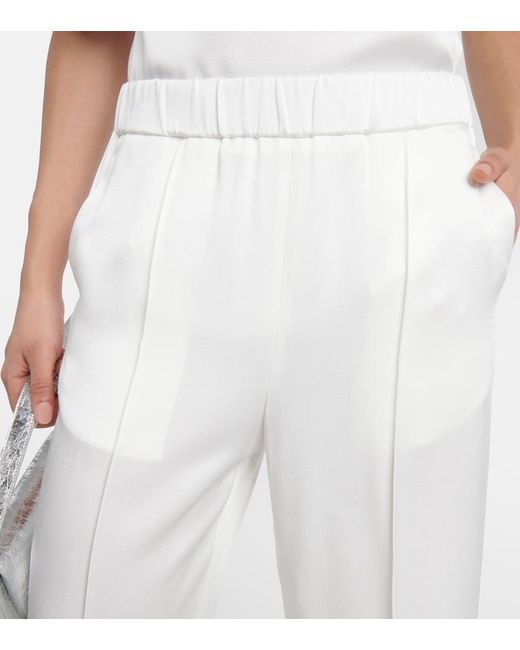 Jil Sander White Satin Straight Pants