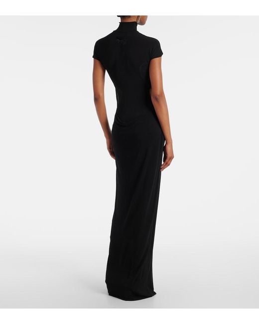Jean Paul Gaultier Black Velvet Jersey Maxi Dress