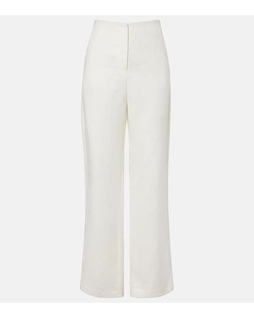 Faithfull The Brand White Lulea Linen Wide-Leg Pants