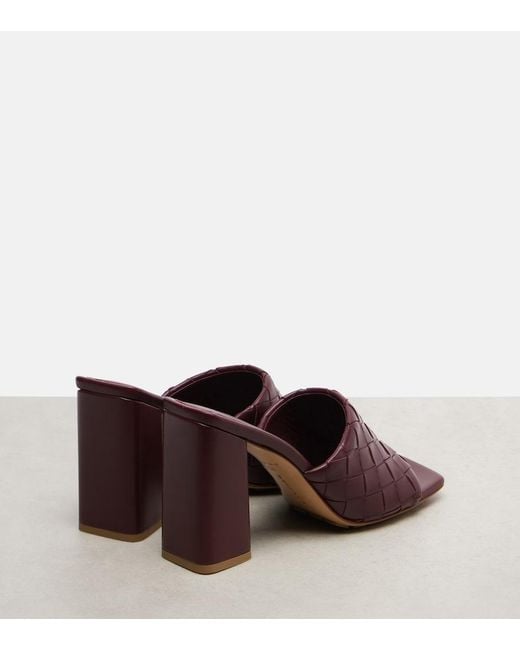 Bottega Veneta Brown Parco Intrecciato Leather Mules
