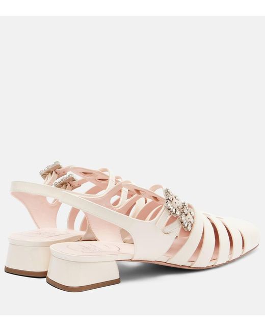 Roger Vivier Natural Mini Tres Vivier 25 Leather Sandals