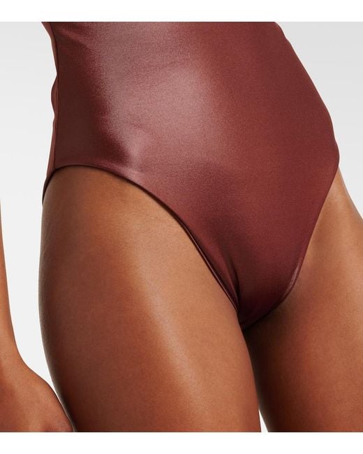 Magda Butrym Red Retro Bustier Swimsuit