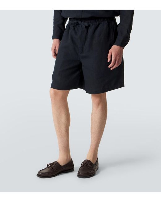 Saman Amel Shorts Aus Leinen in Black für Herren