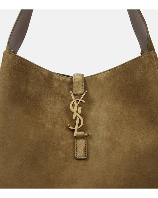 Borsa Le 5 a 7 Large in suede di Saint Laurent in Brown