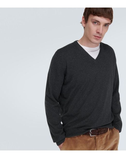 Loro Piana Black Scollo Cashmere Sweater for men