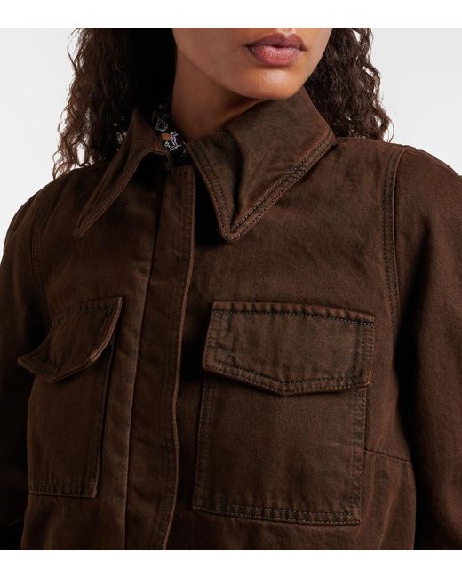 Dries Van Noten Brown Cropped-Jeansjacke