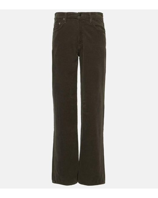 Agolde Gray Mid-Rise Straight Jeans Harper aus Cord