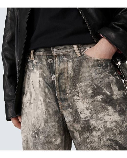 Acne Bedruckte Wide-Leg Jeans in Gray für Herren