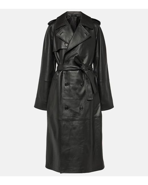 Wardrobe NYC Black Leather Trench Coat