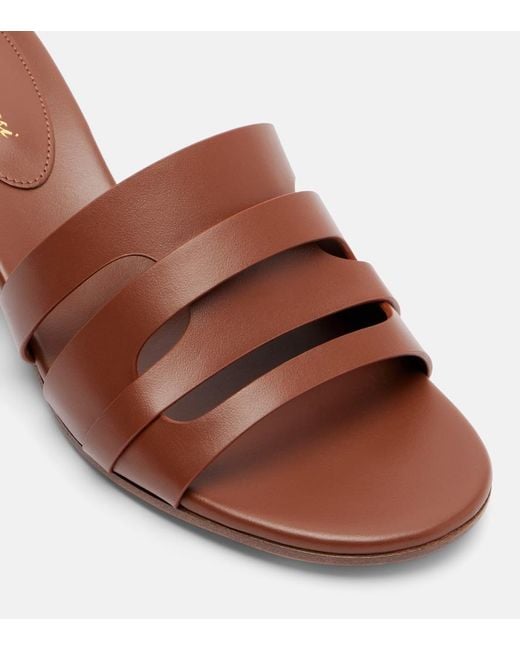 Gianvito Rossi Brown Nora Leather Mules