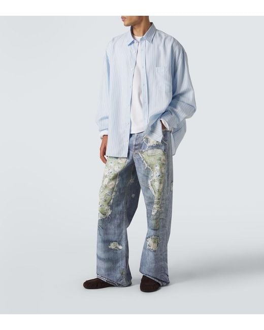 Acne Blue 1981 Trompe L'Oil Wide-Leg Jeans for men
