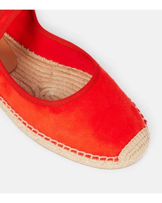 Tory Burch Red Suede Mary Jane Flats